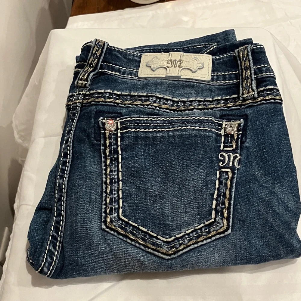 Miss Me Dark Blue Embellished Jeans - Picture 1 of 11